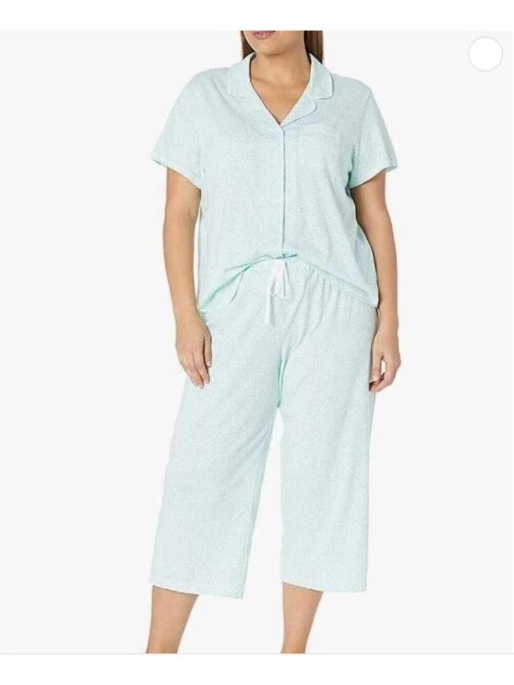 Karen Neuburger Womens Button-Up Pajama Set - Mint Green Size S